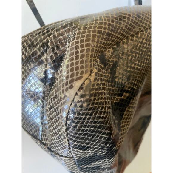 Coach Soho Lynn Faux Python Embossed 3 Compartment Snakeskin Hobo Purse Bag - Picture 8 of 12